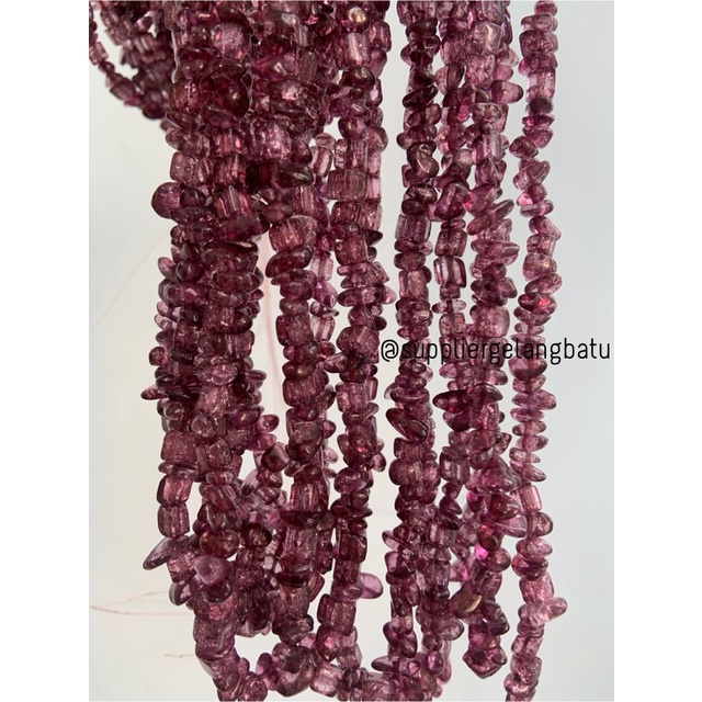 kerikil Batu MAROON QUARTZ kuarsa marun 1cm kilap renteng aksesoris