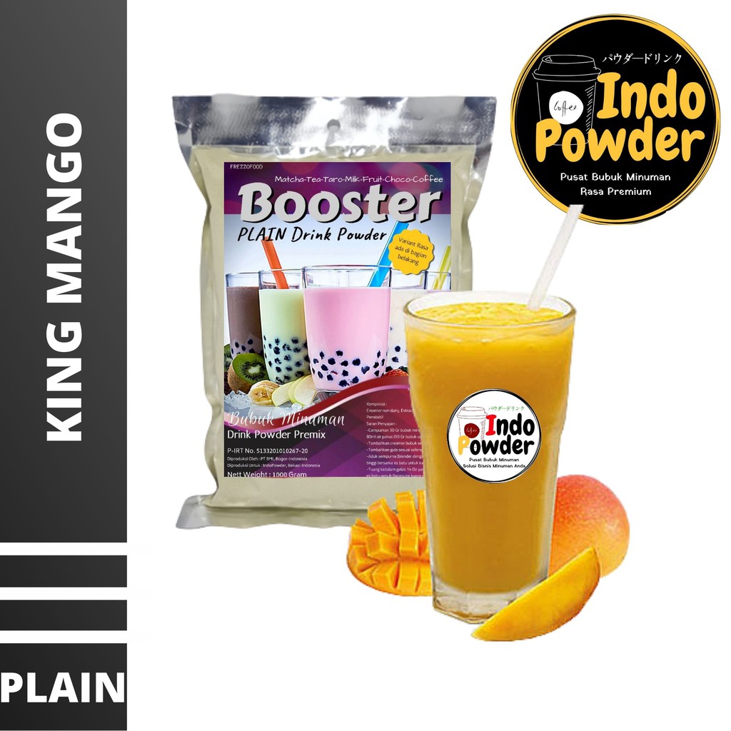 PLAIN Bubuk Minuman KING MANGO 1Kg - PLAIN Bubuk MANGGA - PLAIN  MANGGA Bubuk 1Kg - Bubuk Tanpa Gula