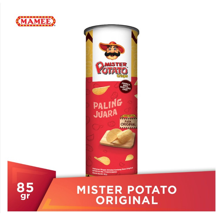 (PROMO) Mister Kentang Snack Mr. Potato Crips Keripik Kentang pringles Original BBQ Sambal Matah 85G keripik mr potato snack Barbeque barberqui sambel matah 85 Gram 85 G