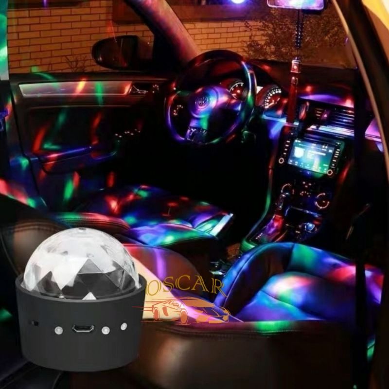 Lampu Disko RGB Sensor Musik Colok USB Disco Car Light Lampu Tumblr Mini Aesthetic Lampu Kabin Mobil