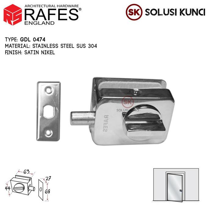 Kunci Pintu Kaca RAFES ENGLAND SUS 304 (GDL 0474)