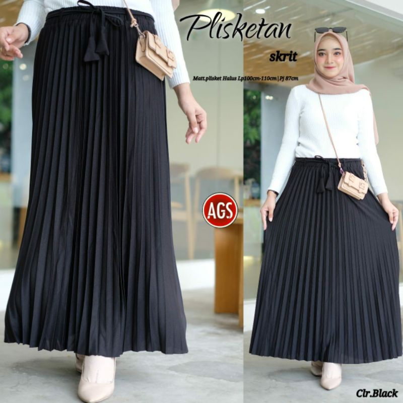 Rok Plisket Import Premium/Rok Plisket Tebal bahan Kashibo Premium