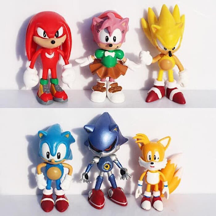 Figure boneka mainan Sonic The Hedgehog Set isi 6