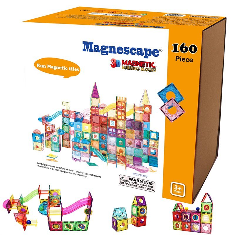 Magnescape magnetic tiles Marble run 166pcs