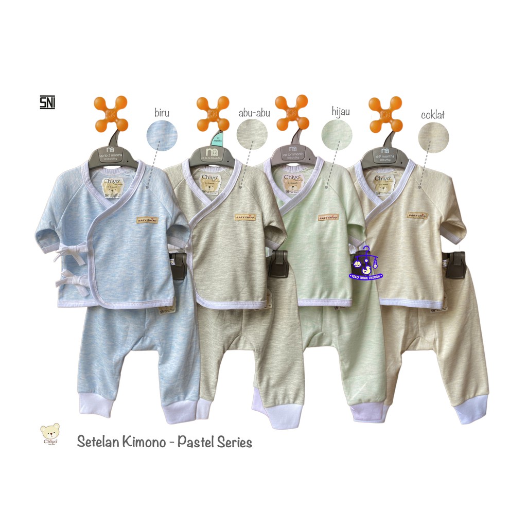 CHIYO Setelan Kimono Bayi Celana Panjang Motif Ukuran 0 CHIYO Setelan Kimono Bayi Celana Panjang Motif Ukuran 0