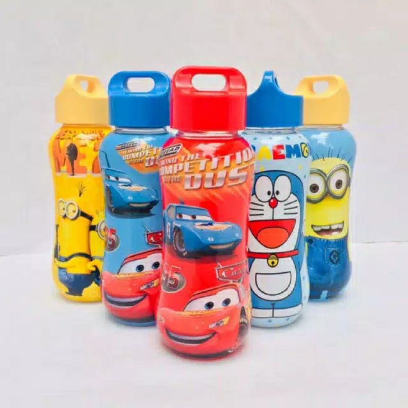 BOTOL MINUM ANAK MINI LEKUK SUSU KARAKTER UK 350 ML BPA FREE