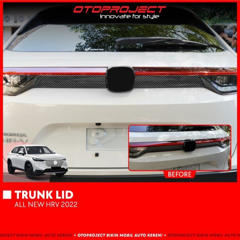 trunk lid list bagasi belakang Honda HRV 2022 Hitam &amp; Chrome &amp; Carbon Otoproject