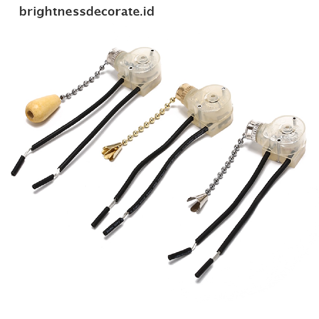 (Birth) Saklar Pulley Kipas Angin Plafon Pengganti Warna Gold / Silver