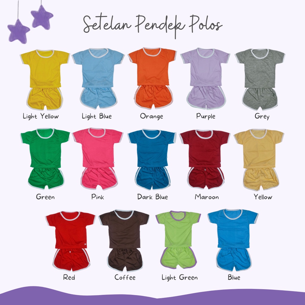 Setelan Baju Bayi Chupa Chups Motif Polos | Setelan Anak Lengan Pendek
