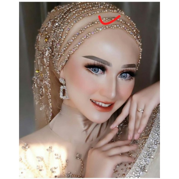 hiasan mutiara/hiasan hijab/acc hijab pengantin/amora