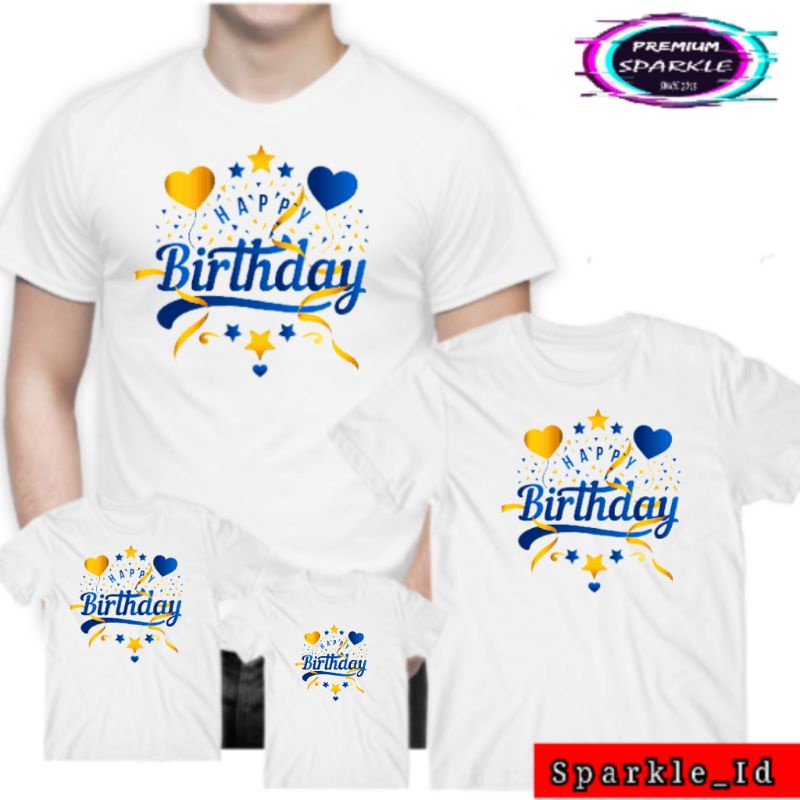 Kaos ulang tahun couple family anak dan dewasa Free Nama - Kystore