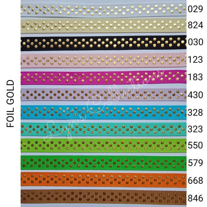 

(1yard = 90cm) Pita Grosgrain GG Motif Polkadot Foil 1cm