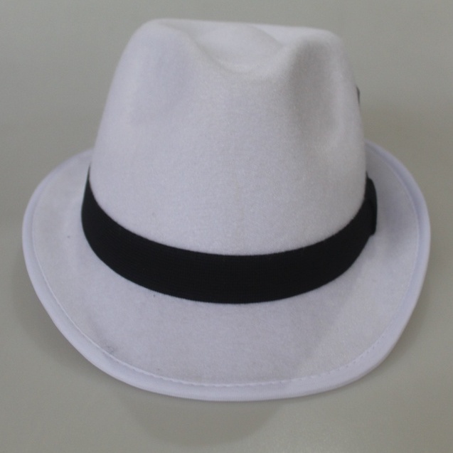 Topi Fedora Pria Dewasa Premium Original Warna Putih Fedora Hat White Pria Wanita Topi Pedora Pria Wanita Import Original Asli