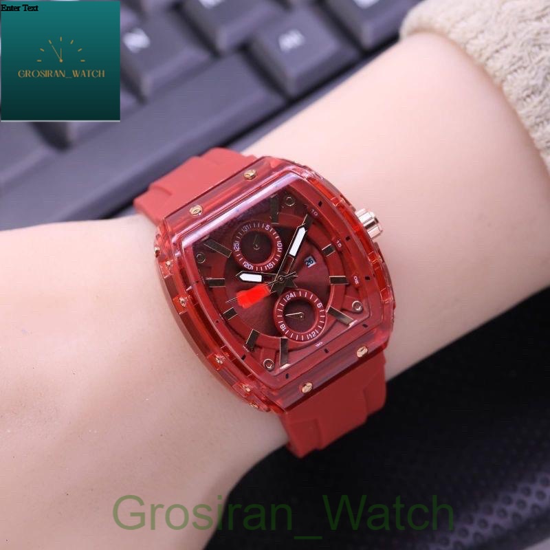 JAM TANGAN WANITA/PRIA MEWAH ELEGAN KEKININIAN TERBARU KW PREMIUM GRADE ORI TAHAN AIR STRAP RUBBER L-56 [G_W]