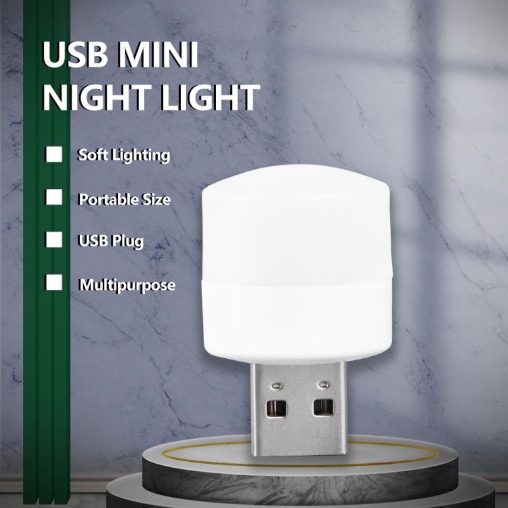 ღ Usb Portable Lampu Led Mini Lampu Malam Kecil Lampu Bulat Komputer Ponsel Lampu Daya