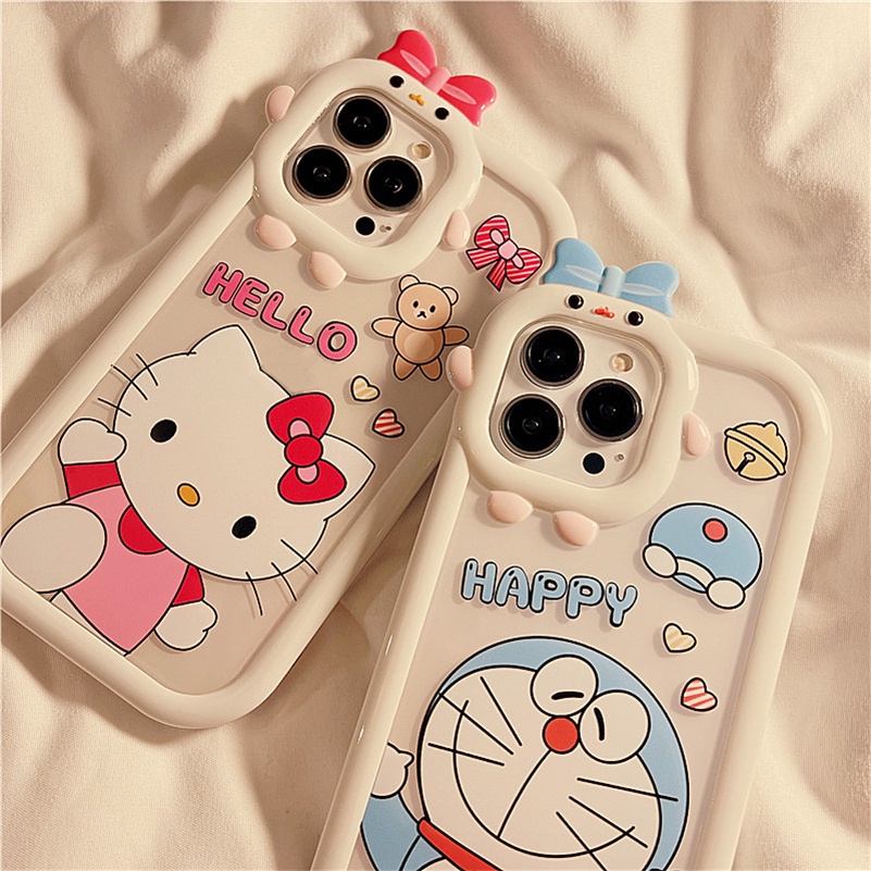 Soft Case Silikon TPU Transparan Motif Kartun Kucing 3D Untuk iPhone 14 13 12 11 Pro Max X Xr Xs Max iPhone 7 8 6 6s Plus SE 2020 Fashion Cute Kitten Cartoon Phone Case Clear 3D Thick Lens Protection Shockproof Silicone TPU Soft Case Protective Back Cover