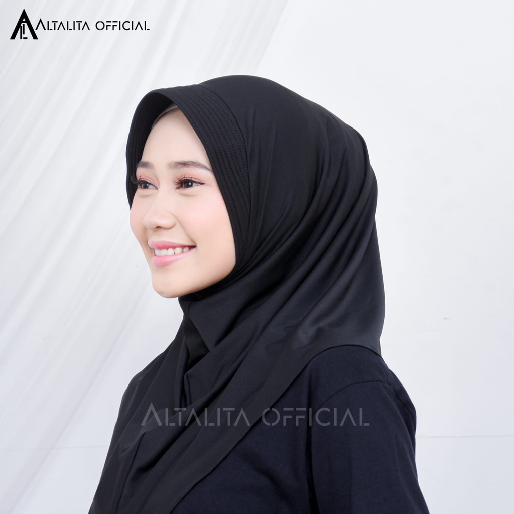 Altalita - Jilbab Sport Instant pet Bahan Jersey Spandek Polos Premium Cocok Untuk Sekolah Olahraga dan Sehari-Hari