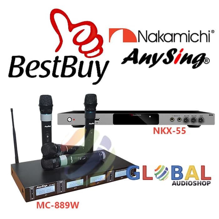 Nakamichi NKX55 NKX-55 Anysing MC889W Mesin Karaoke - Hitam