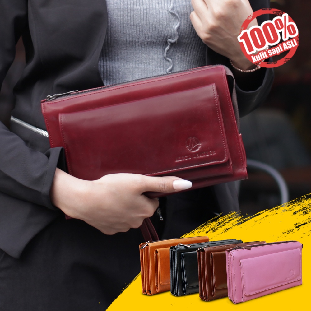 Tas Wanita / Tas Tangan Hand Bag Clutch Bag Pesta Kondangan Keren Korea Wanita Perempuan Kulit Asli 