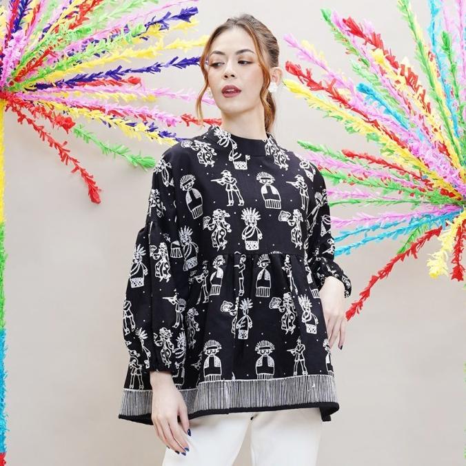NONA RARA - Nyiur Betawi T0896 PO, Baju atasan kerja batik wanita