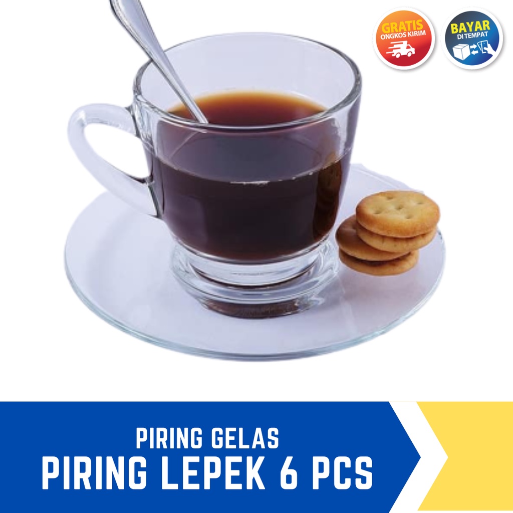 Jual Piring Kaca Lepek 6 Pcs Piring Tatakan Gelas Piring Cangkir Kopi Piring Kecil 8208