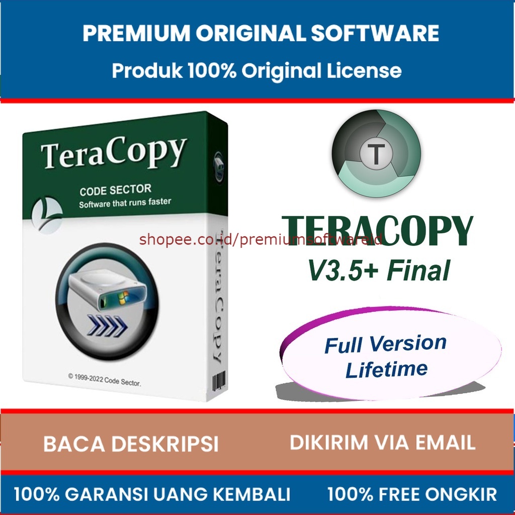 TeraCopy V3.5+ Lisensi Original Full Version Lifetime Pro Lifetime - Transfer File Cepat untuk Win