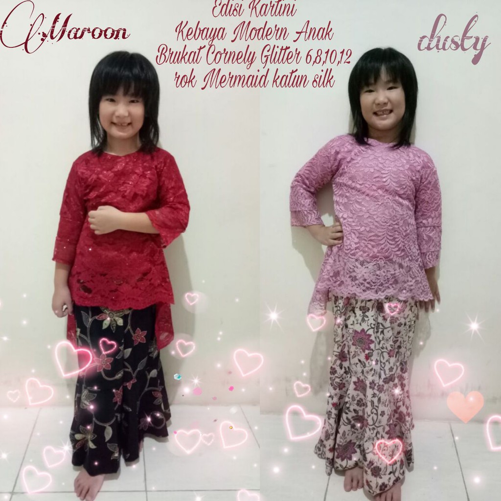 SB Collection Stelan Atasan Megan Kebaya Kartini Dan Rok Duyung Batik Anak Wanita