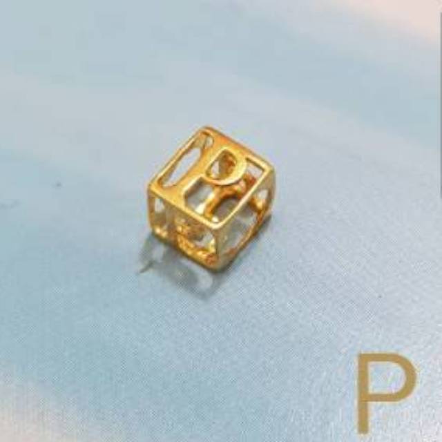 liontin emas asli kadar 875 huruf p