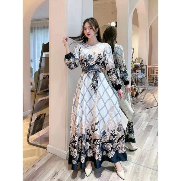 SALE!!! RESTOCK!!! DRESS GAMIS ESTILO SERIES 02 IMPORT BKK-putih hitam mewah