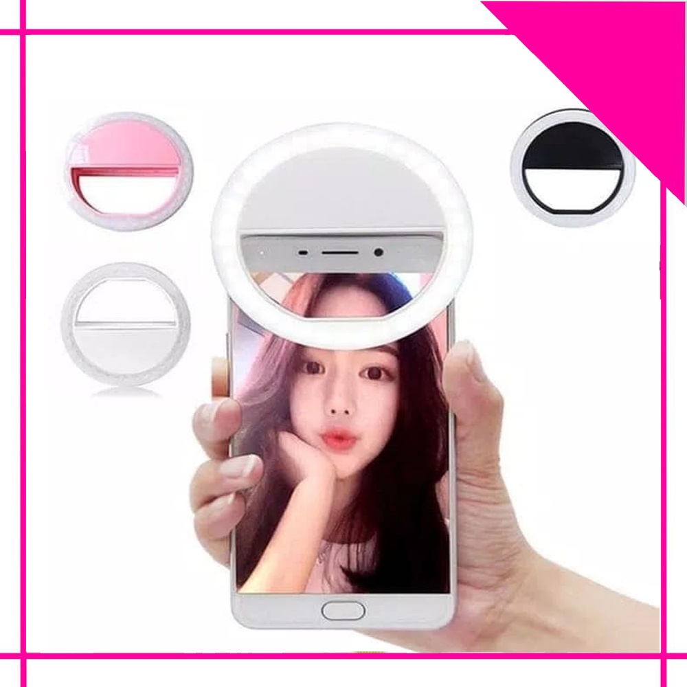 Lampu Selfie Ring LED Bulat Kamera HP Flash Charm Eyes Cincin Selfie Ring Light - WARNA ACAK