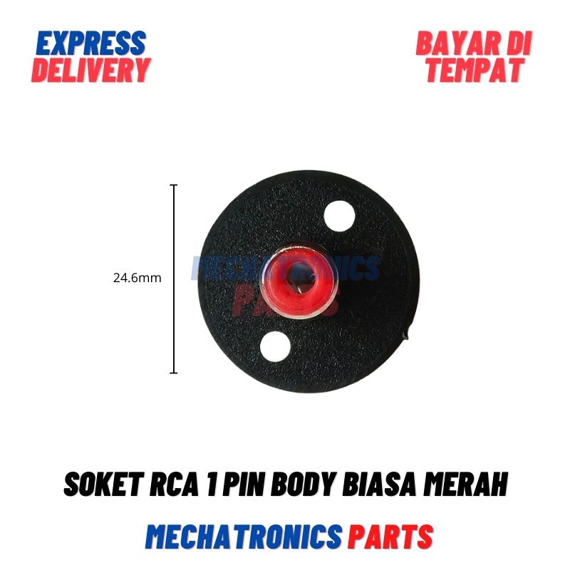 Soket RCA 1Pin Body Biasa Merah