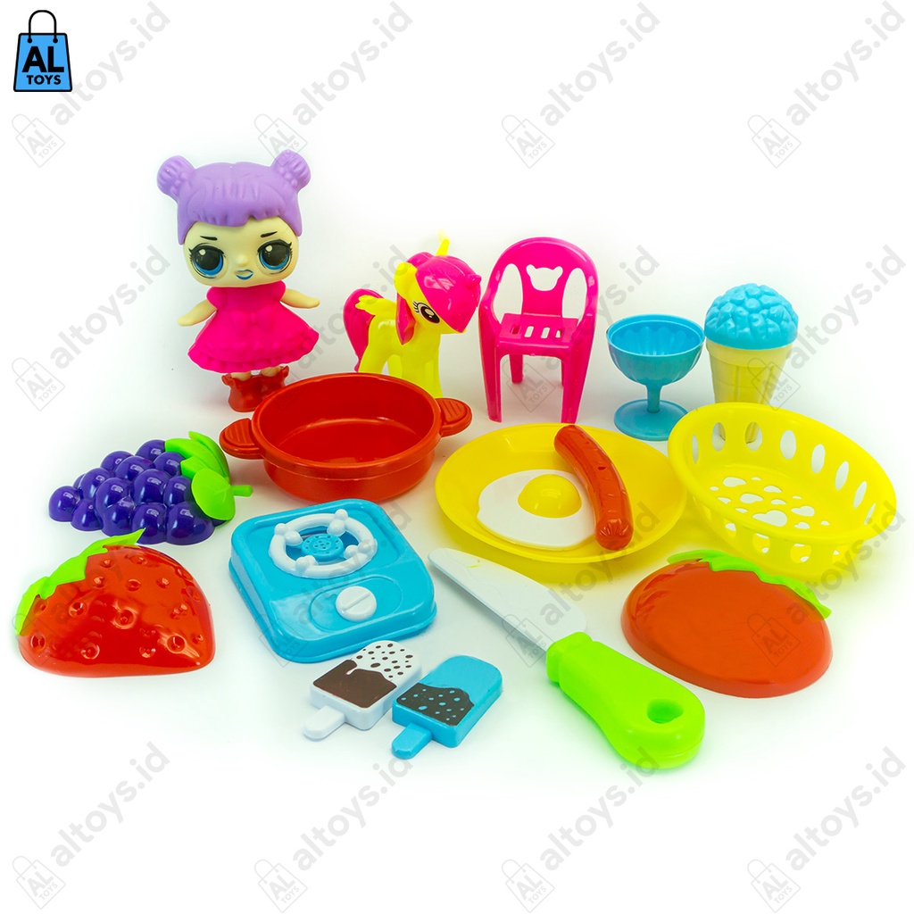 Mainan Boneka Masak Masakan Komplit Kitchen Set Kuda Poni Set MO08