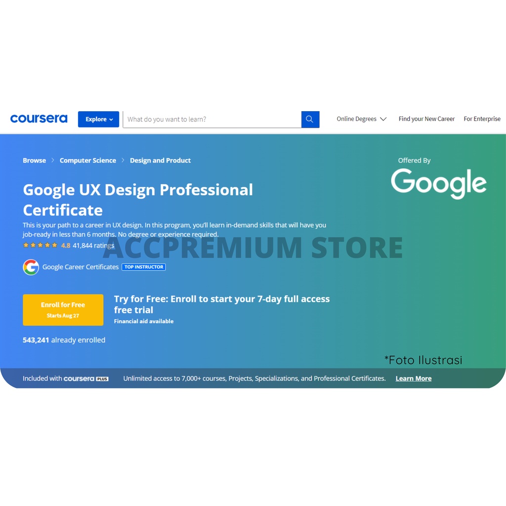 Jual BUNDLE COURSERA Googl-e UX Design Professional Certificate ...