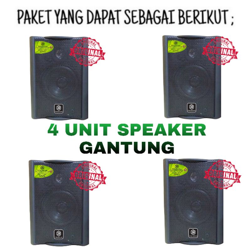 Paket Sound 3R Stereo 4 Inch 4 Titik Speaker Ampli Bluetooth Smart Tv Pakai Di Cafe, Restoran Dll..!!