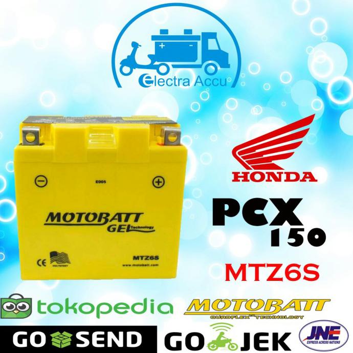 Aki Motor Honda Pcx 150 Motobatt Mtz6S Aki Kering