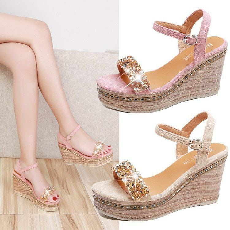 JSW 16011 (SIZE 35-39) RISCE SANDAL WEDGES 10CM IMPORT WANITA CEWEK PEREMPUAN JAKARTA BATAM