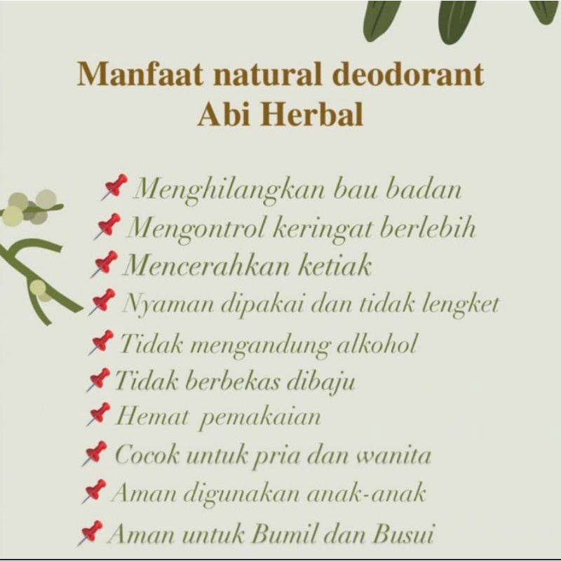 Deodorant Alami model spray isi 60ml penghilang bau badan ampuh dan ketiak jadi kering non alkohol mencerahkan ketiak hitam