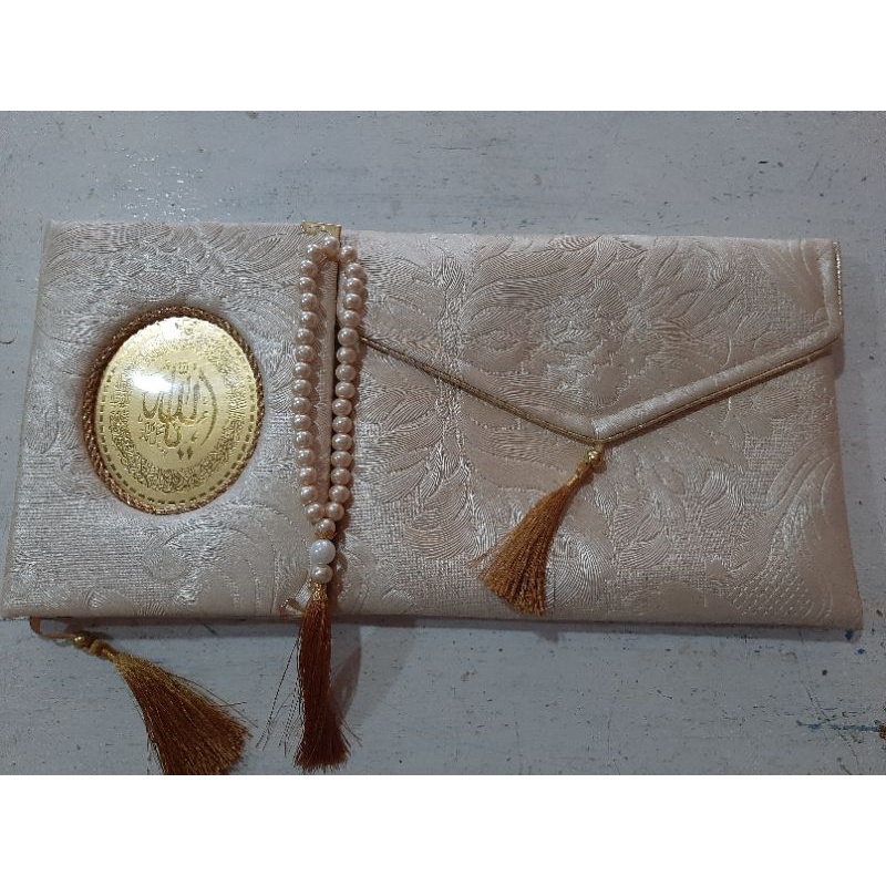 yasin hardcover bahan novelita cream tambah dompet tambah tasbih