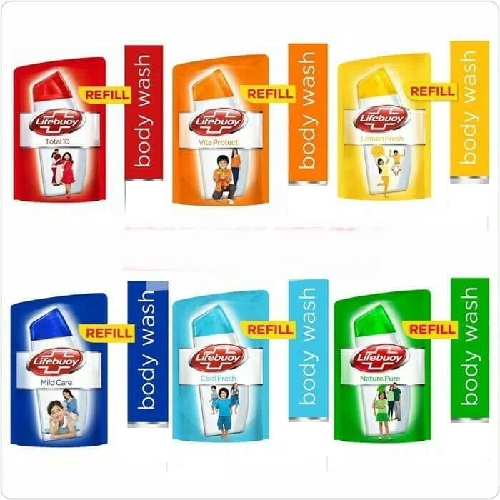 Lifebuoy Bodywash Refill 250ml/450ml All variant-Sabun mandi Lifebuoy Pouch