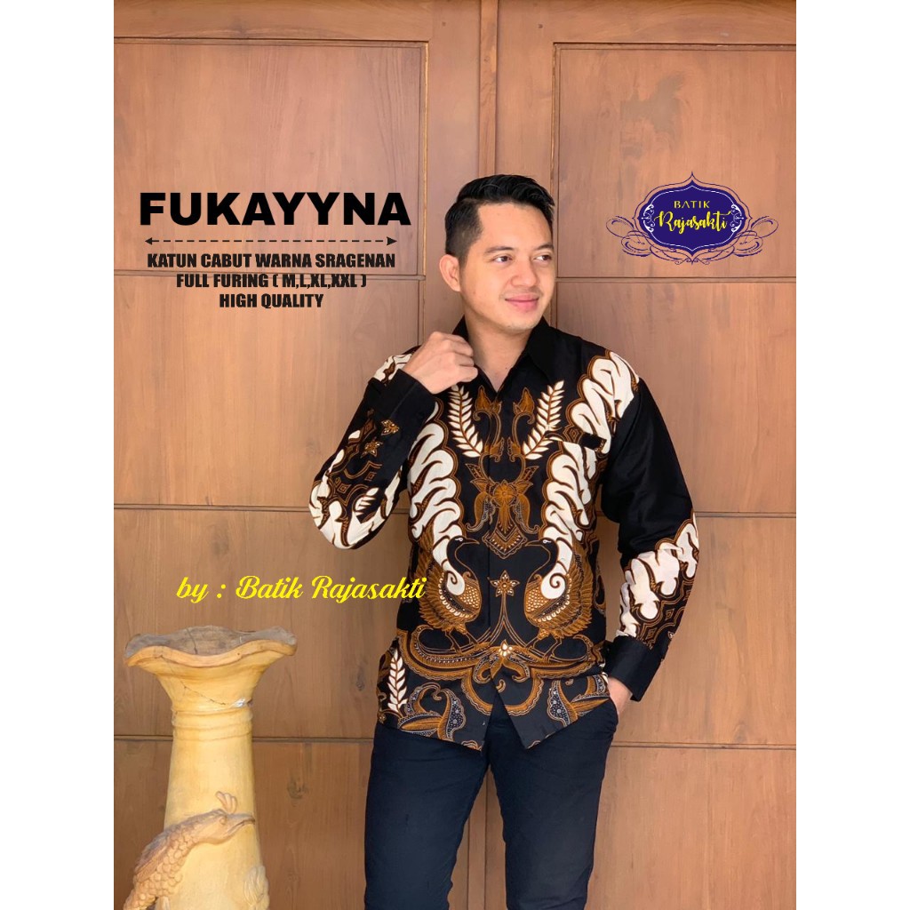 FUKAYYNA RAJASAKTI KEMEJA BATIK SOLO PRIA LENGAN PANJANG PENDEK LAPIS FURING ATASAN PREMIUM MODERN KATUN HALUS LURUS HATI MACAN KUJANG MACAN KUNING DONGKER MACAN NGAUNG MACAN RAJAWALI LONG MADAHARSA MADYAWARA MAHAPRAJA MAHOGRA MAHOGRA PANJANG 2  MANDALA