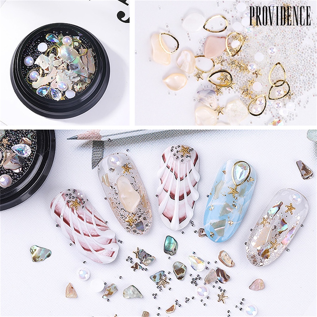 Providence 1 Kotak Manik-Manik Kerang Asimetris Untuk Dekorasi Nail Art / Manicure