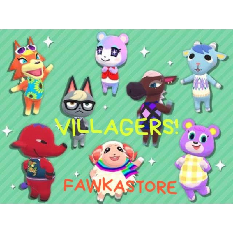 Animal Crossing ACNH Villager Raymond, Sherb, Judy, Audie, Dom, Merry