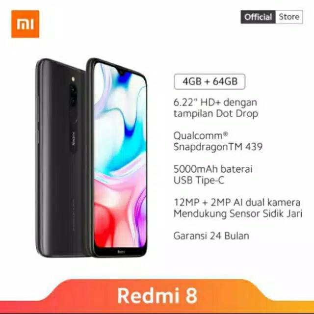 Xiaomi Redmi 8 Ram 4 64 Gb Garansi Resmi Tam Warna Hitam Shopee Indonesia