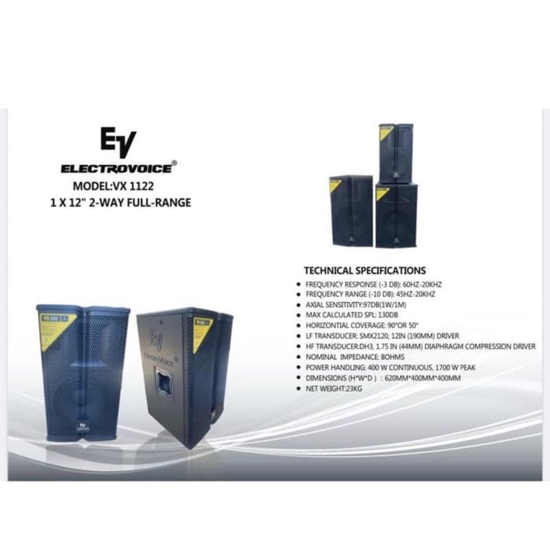 SPEAKER PASIF EV ELECTRO VOICE VX 1122 ORIGINAL 12 INCH NEW SPEAKER