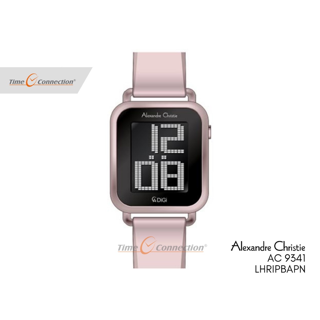 Alexandre Christie AC 9341 LHRIPBAPN Pink Original / Jam Tangan Wanita Digital Karet / Rubber Stainl