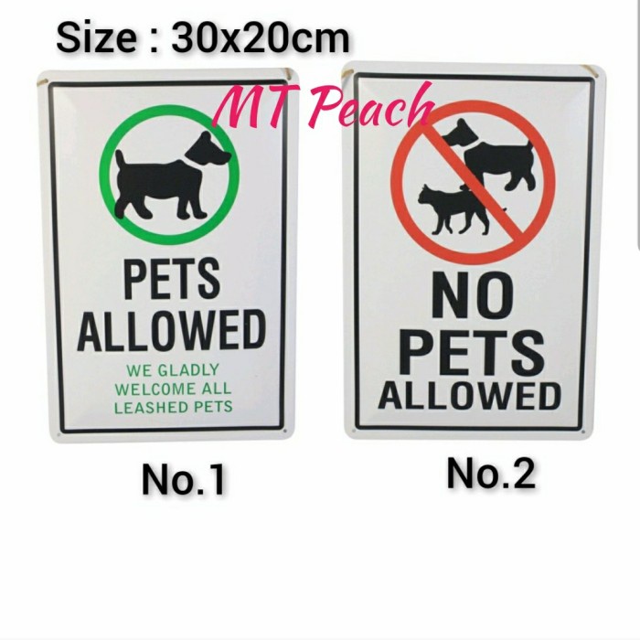 

KRISBOW STIKER NO PETS ALLOWED / PET ALLOWED SIGN LABEL 30x20CM MA17