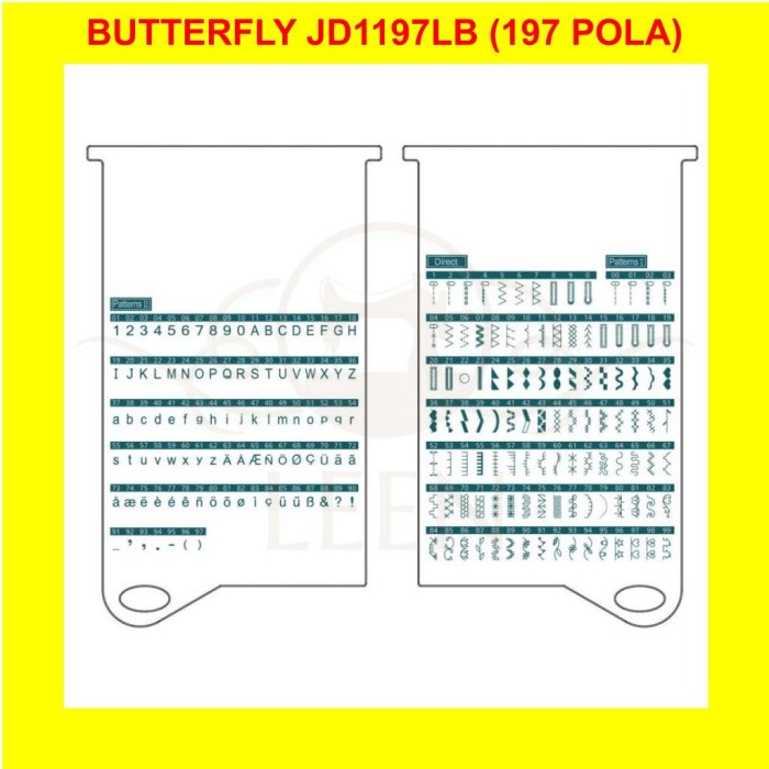 Mesin Jahit Portable BUTTERFLY JD 1197LB 197 Pola ORI JD1197LB LEEN