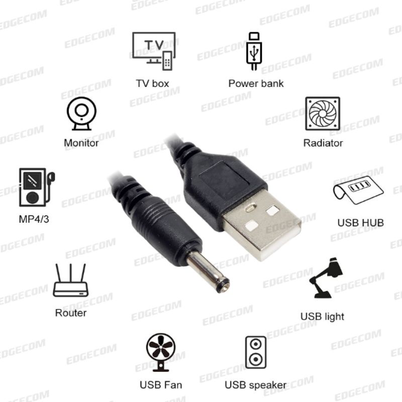 Kabel USB 5V to DC 3,5mm / Kabel Power 5V1A