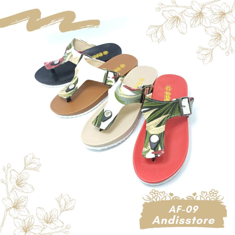 Sendal Birken Wanita Sandal Jepit Motif Andis AF09