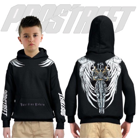 Jaket Hoodie anak Prostreet motif Guardian Rider Black Edition